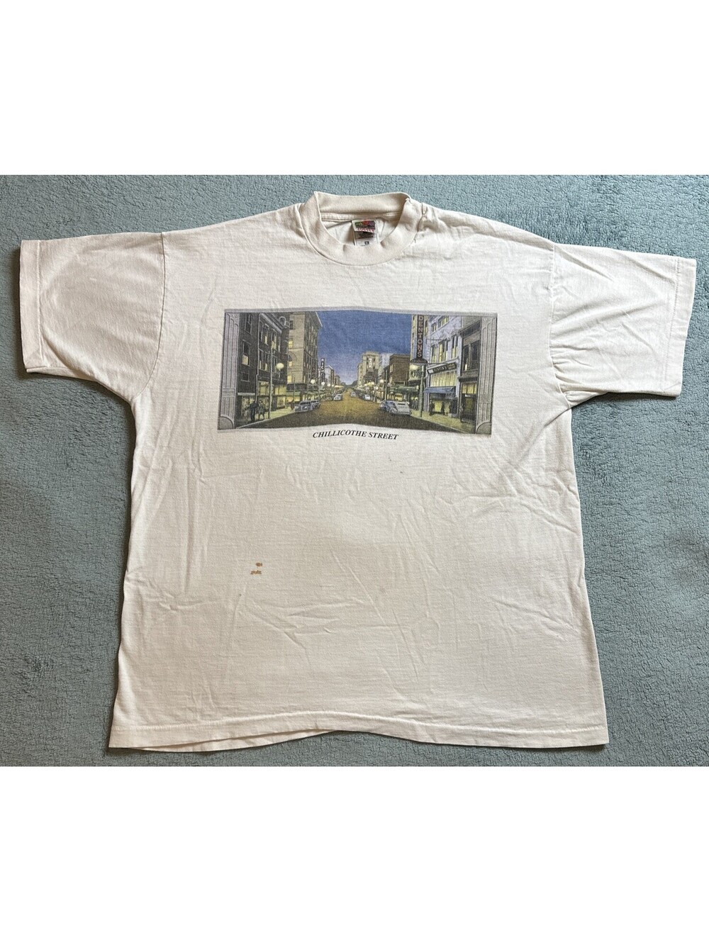 Vintage Chillicothe Street Ohio T-Shirt Single Stitch Graphic Stains XL